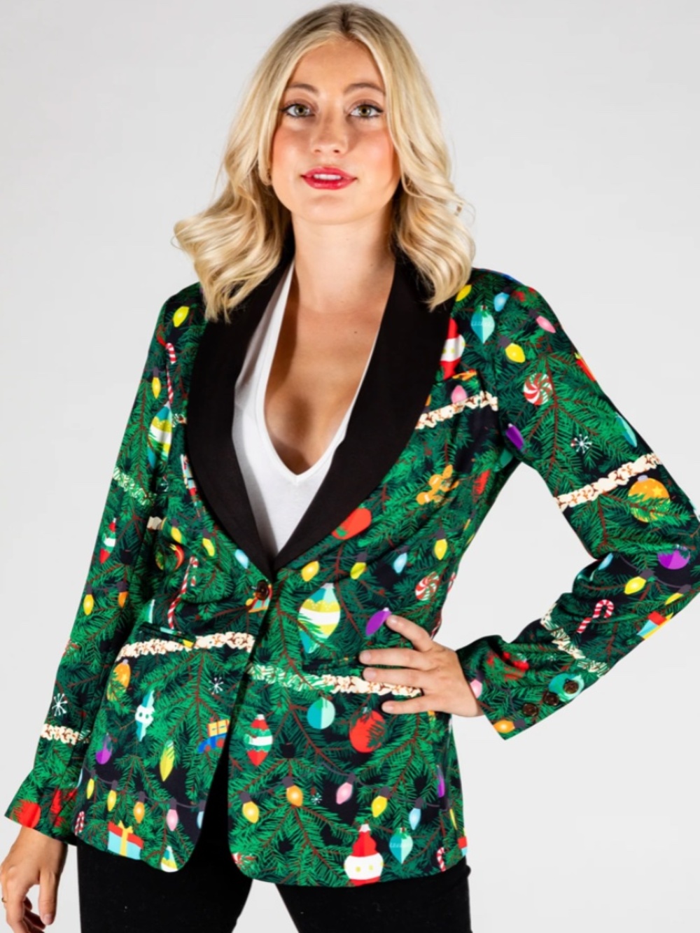 Shinesty The Christmas Tree Camo Women's Blazer Size 4